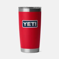 YETI RAMBLER 20 OZ TUMBLER: RED BADGE