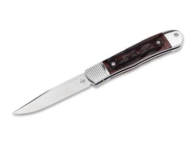 BOKER HIDDEN RELEASE TRAPPER APPALOOSA BONE KNIFE 01BP0029