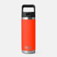 YETI Rambler 18 oz. Water Bottle with Color-Matched Straw Cap: SOLARFLARE