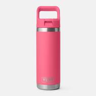 YETI Rambler 18 oz. Water Bottle with Color-Matched Straw Cap: TROPICALPINK