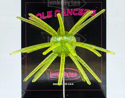 LunkrBytes Pole Dancers- 7/8 Chartreuse/Emerald & Silver Flake