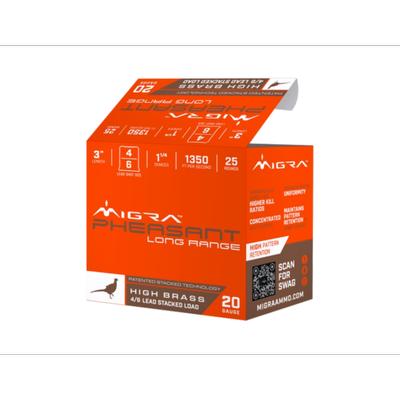 Migra Pheasant 20 Gauge 3in 1-1/4oz 4/6 High Brass Stacked Load, 25rds - M20P46