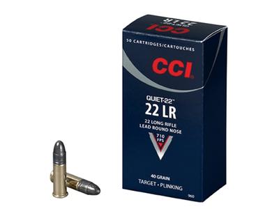 CCI Quiet SubSonic 22 Long Rifle, Lead Round Nose (RN), 40 GR