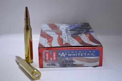 Hornady American Whitetail  270 Winchester, Soft Point (SP), 130 GR