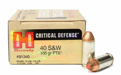Hornady Critical Defense  40 Smith & Wesson, Flex Tip eXpanding (FTX), 165 GR