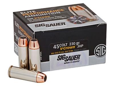 SIG Sauer .45 Long Colt Ammunition 20 Rounds, V-Crown JHP, 230 Grains     E45LC1-20